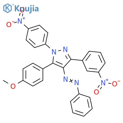 1H-Pyrazole,5-(4-methoxyphenyl)-3-(3-nitrophenyl)-1-(4-nitrophenyl)-4-(phenylazo)- structure