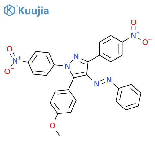 1H-Pyrazole, 5-(4-methoxyphenyl)-1,3-bis(4-nitrophenyl)-4-(phenylazo)- structure