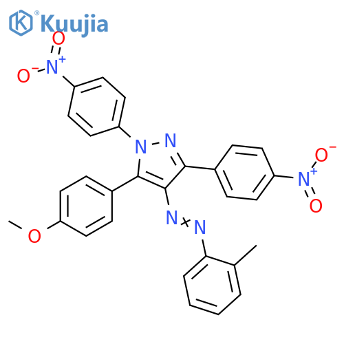 1H-Pyrazole,5-(4-methoxyphenyl)-4-[(2-methylphenyl)azo]-1,3-bis(4-nitrophenyl)- structure