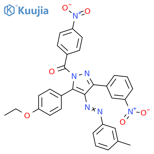 1H-Pyrazole,5-(4-ethoxyphenyl)-4-[(3-methylphenyl)azo]-1-(4-nitrobenzoyl)-3-(3-nitrophenyl)- structure