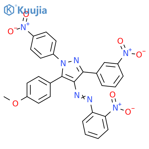 1H-Pyrazole,5-(4-methoxyphenyl)-3-(3-nitrophenyl)-1-(4-nitrophenyl)-4-[(2-nitrophenyl)azo]- structure