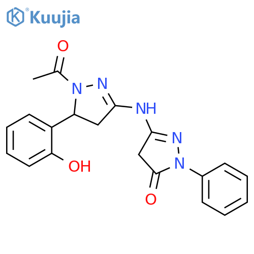 1H-Pyrazol-3-amine,1-acetyl-N-(4,5-dihydro-5-oxo-1-phenyl-1H-pyrazol-3-yl)-4,5-dihydro-5-(2-hydroxyphenyl)- structure