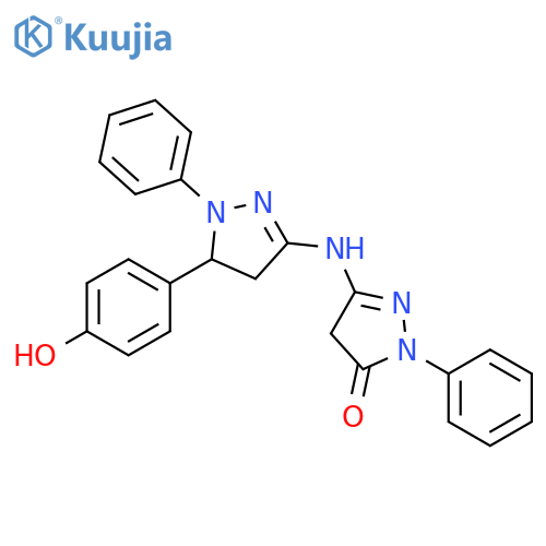 3H-Pyrazol-3-one,5-[[4,5-dihydro-5-(4-hydroxyphenyl)-1-phenyl-1H-pyrazol-3-yl]amino]-2,4-dihydro-2-phenyl- structure