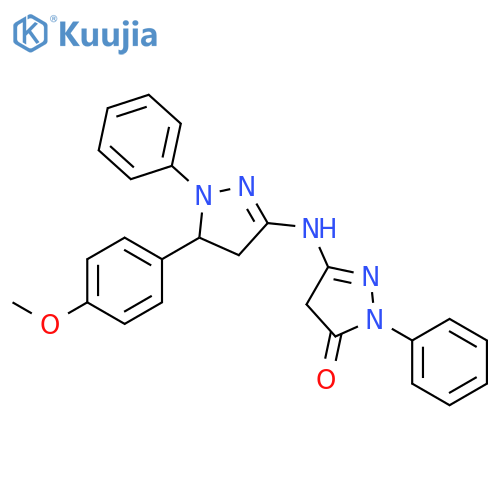 3H-Pyrazol-3-one,5-[[4,5-dihydro-5-(4-methoxyphenyl)-1-phenyl-1H-pyrazol-3-yl]amino]-2,4-dihydro-2-phenyl- structure