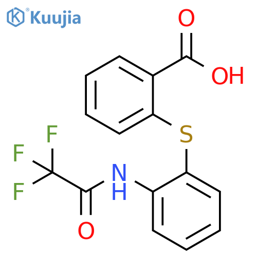 2-{2-(2,2,2-trifluoroacetamido)phenylsulfanyl}benzoic acid structure