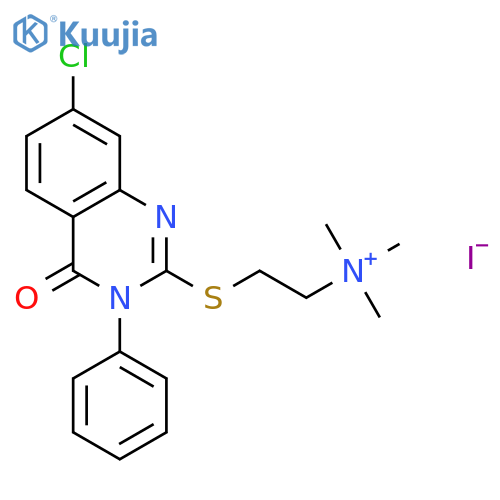 Ethanaminium,2-[(7-chloro-3,4-dihydro-4-oxo-3-phenyl-2-quinazolinyl)thio]-N,N,N-trimethyl-,iodide (1:1) structure