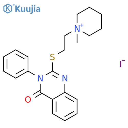 Piperidinium,1-[2-[(3,4-dihydro-4-oxo-3-phenyl-2-quinazolinyl)thio]ethyl]-1-methyl-, iodide(1:1) structure