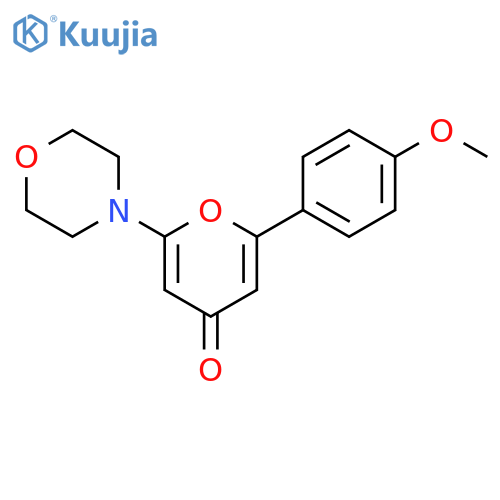 4H-Pyran-4-one, 2-(4-methoxyphenyl)-6-(4-morpholinyl)- structure