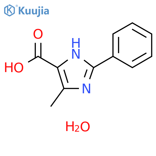 5-methyl-2-phenyl-1H-imidazole-4-carboxylic acid hydrate structure