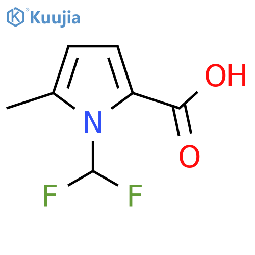 1-(difluoromethyl)-5-methyl-1H-pyrrole-2-carboxylic acid structure