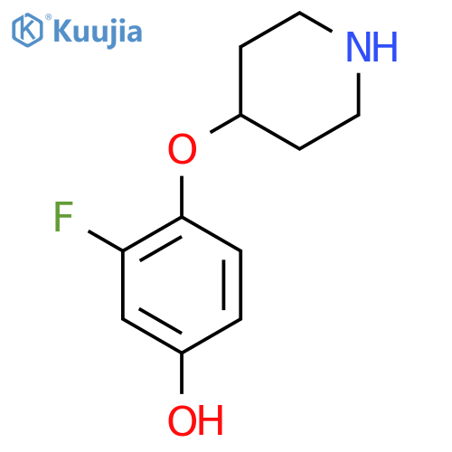 3-fluoro-4-(piperidin-4-yloxy)phenol structure