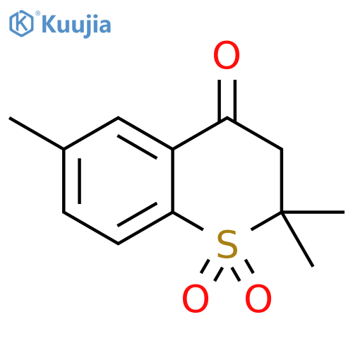 4H-1-Benzothiopyran-4-one, 2,3-dihydro-2,2,6-trimethyl-, 1,1-dioxide structure