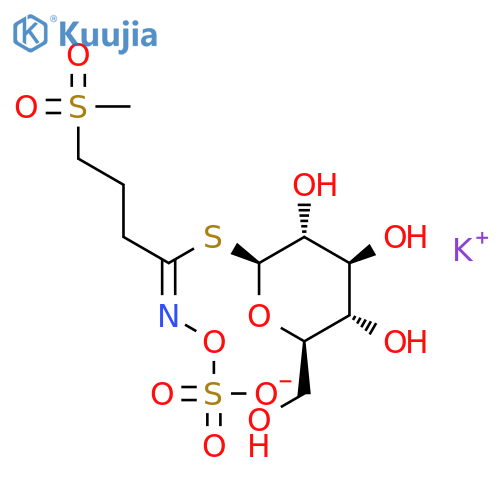 b-D-Glucopyranose, 1-thio-,1-[4-(methylsulfonyl)-N-(sulfooxy)butanimidate], monopotassium salt structure