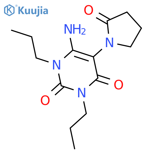 2,4(1H,3H)-Pyrimidinedione, 6-amino-5-(2-oxo-1-pyrrolidinyl)-1,3-dipropyl- structure