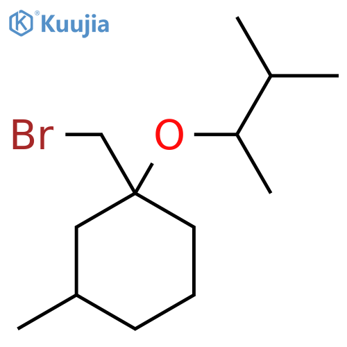 1-(bromomethyl)-3-methyl-1-(3-methylbutan-2-yl)oxycyclohexane structure