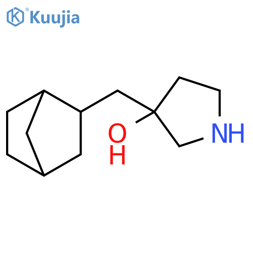 3-({bicyclo2.2.1heptan-2-yl}methyl)pyrrolidin-3-ol structure