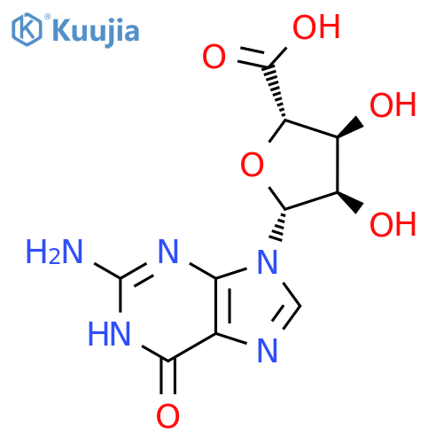 b-D-Ribofuranuronic acid,1-(2-amino-1,6-dihydro-6-oxo-9H-purin-9-yl)-1-deoxy- structure