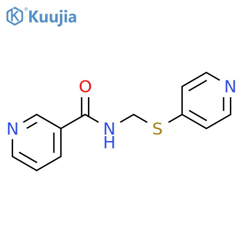 3-Pyridinecarboxamide, N-[(4-pyridinylthio)methyl]- structure