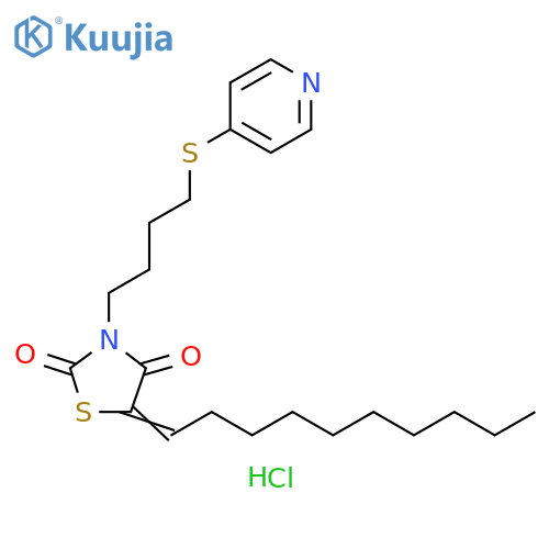 2,4-Thiazolidinedione, 5-decylidene-3-[4-(4-pyridinylthio)butyl]-, hydrochloride (1:1) structure