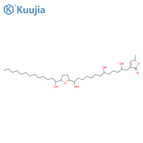 2(5H)-Furanone, 5-methyl-3-[(2R,13R)-2,6,13-trihydroxy-13-[(2R,5R)-tetrahydro-5-[(1R)-1-hydroxytridecyl]-2-furanyl]tridecyl]-, (5S)- structure