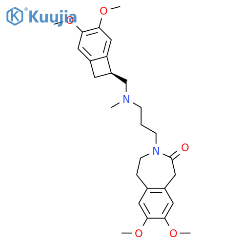 3-3-({(7S)-3,4-dimethoxybicyclo4.2.0octa-1(6),2,4-trien-7-ylmethyl}(methyl)amino)propyl-7,8-dimethoxy-2,3,4,5-tetrahydro-1H-3-benzazepin-2-one structure