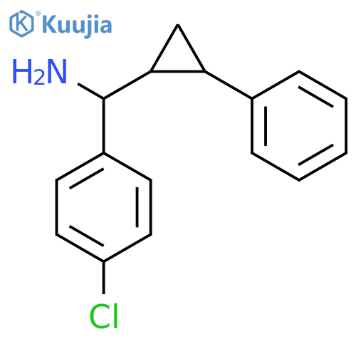 (4-chlorophenyl)(2-phenylcyclopropyl)methanamine structure