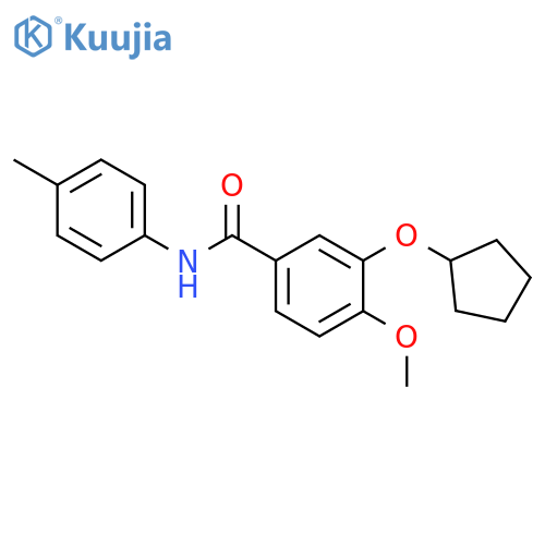 Benzamide, 3-(cyclopentyloxy)-4-methoxy-N-(4-methylphenyl)- structure
