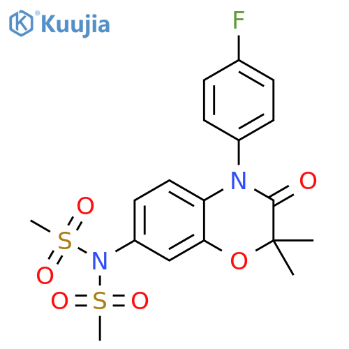 Methanesulfonamide, N-[4-(4-fluorophenyl)-3,4-dihydro-2,2-dimethyl-3-oxo-2H-1,4-benzoxazin-7-yl]-N-(methylsulfonyl)- structure