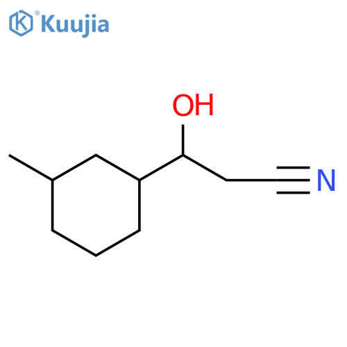 Cyclohexanepropanenitrile, β-hydroxy-3-methyl- structure