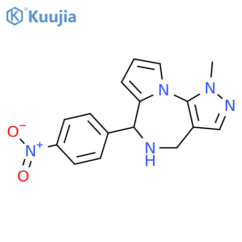 Pyrazolo[4,3-f]pyrrolo[1,2-a][1,4]diazepine,1,4,5,6-tetrahydro-1-methyl-6-(4-nitrophenyl)- structure