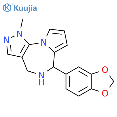 Pyrazolo[4,3-f]pyrrolo[1,2-a][1,4]diazepine,6-(1,3-benzodioxol-5-yl)-1,4,5,6-tetrahydro-1-methyl- structure