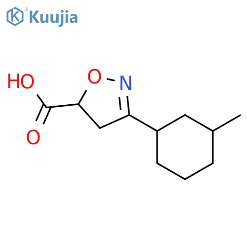 3-(3-methylcyclohexyl)-4,5-dihydro-1,2-oxazole-5-carboxylic Acid structure