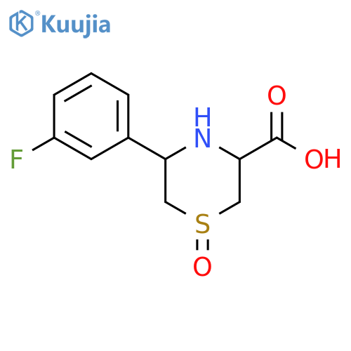 3-Thiomorpholinecarboxylic acid, 5-(3-fluorophenyl)-, 1-oxide structure
