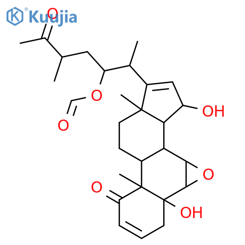 27-Norergosta-2,16-diene-1,25-dione,6,7-epoxy-22-(formyloxy)-5,15-dihydroxy-, (5a,6a,7a,15a)- (9CI) structure