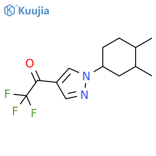 1-[1-(3,4-dimethylcyclohexyl)-1H-pyrazol-4-yl]-2,2,2-trifluoroethan-1-one structure