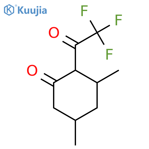 3,5-Dimethyl-2-(trifluoroacetyl)cyclohexan-1-one structure