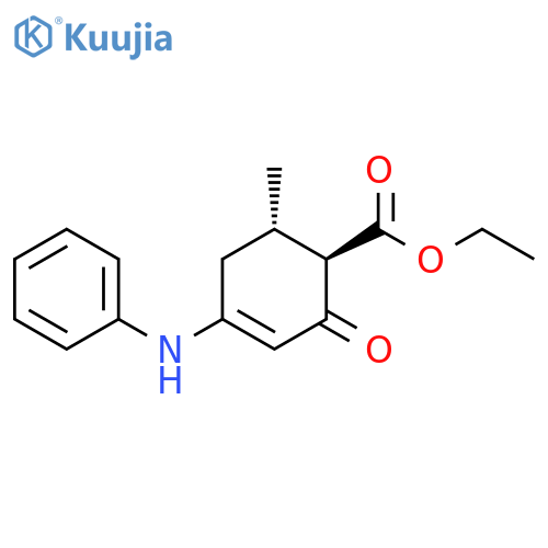 3-Cyclohexene-1-carboxylic acid, 6-methyl-2-oxo-4-(phenylamino)-, ethyl ester, (1R,6S)-rel- structure