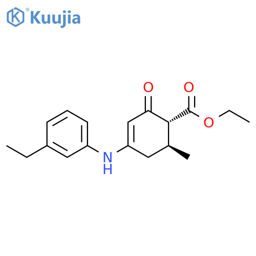 3-Cyclohexene-1-carboxylic acid, 4-[(3-ethylphenyl)amino]-6-methyl-2-oxo-, ethyl ester, trans- (9CI) structure