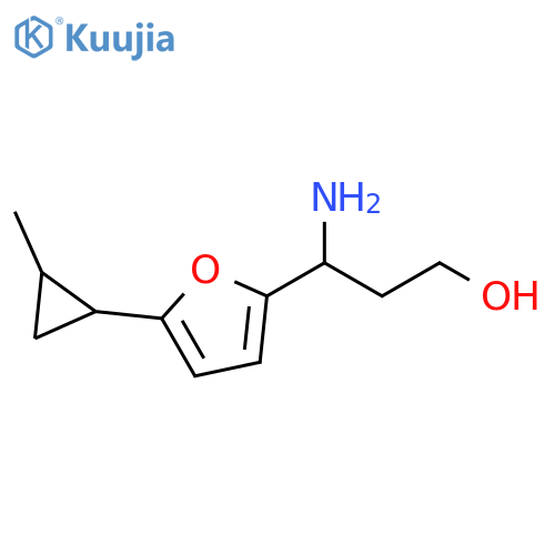 3-amino-3-5-(2-methylcyclopropyl)furan-2-ylpropan-1-ol structure
