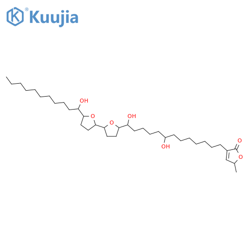 2(5H)-Furanone,3-[(8R,13R)-8,13-dihydroxy-13-[(2R,2'R,5R,5'R)-octahydro-5'-[(1R)-1-hydroxyundecyl][2,2'-bifuran]-5-yl]tridecyl]-5-methyl-,(5S)- structure