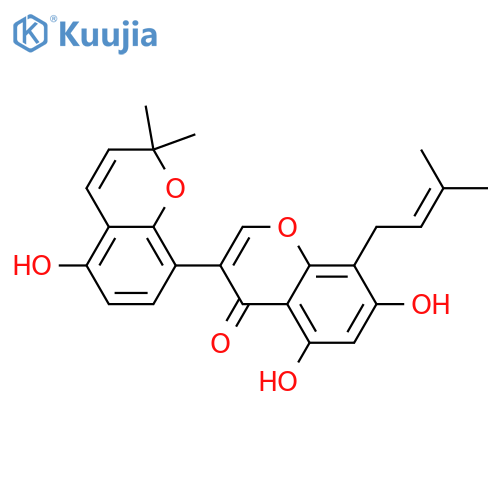 4H-1-Benzopyran-4-one,5,7-dihydroxy-3-(5-hydroxy-2,2-dimethyl-2H-1-benzopyran-8-yl)-8-(3-methyl-2-buten-1-yl)- structure