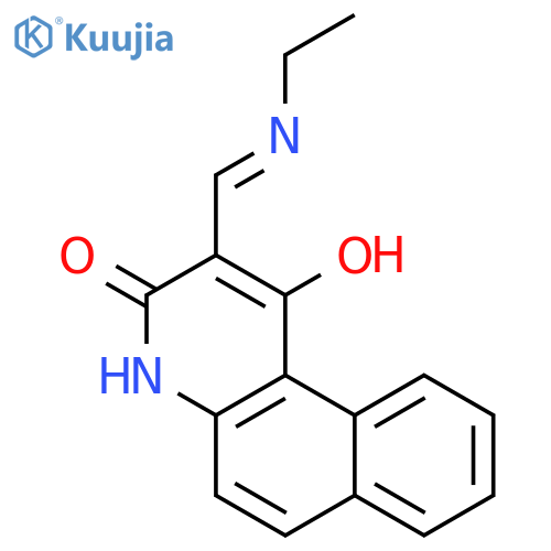 Benzo[f]quinolin-3(4H)-one, 2-[(ethylimino)methyl]-1-hydroxy- structure