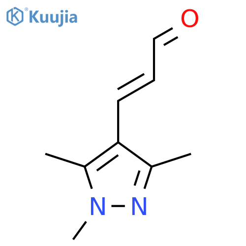 3-(trimethyl-1H-pyrazol-4-yl)prop-2-enal structure