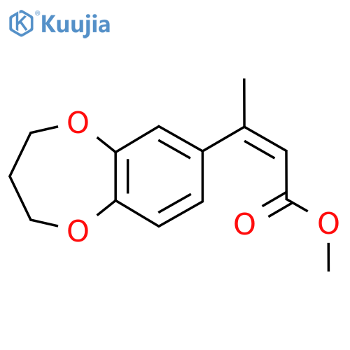 methyl (2Z)-3-(3,4-dihydro-2H-1,5-benzodioxepin-7-yl)but-2-enoate structure