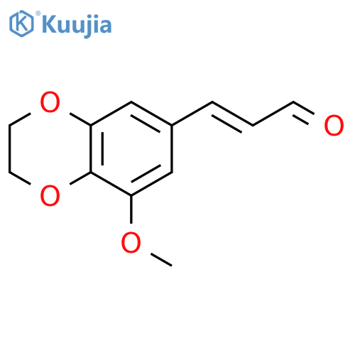 3-(8-methoxy-2,3-dihydro-1,4-benzodioxin-6-yl)prop-2-enal structure