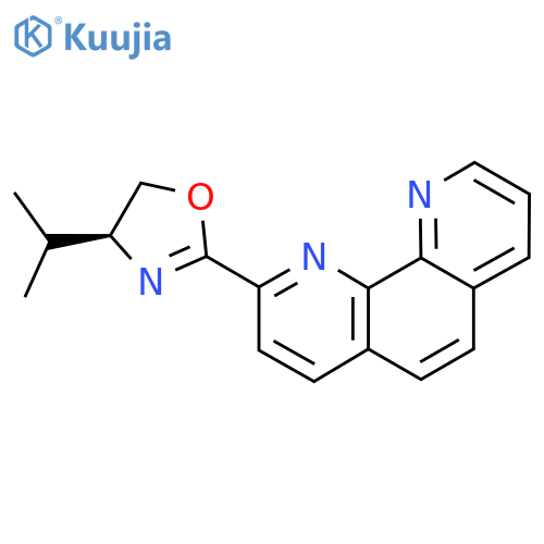 (S)-4-Isopropyl-2-(1,10-phenanthrolin-2-yl)-4,5-dihydrooxazole structure