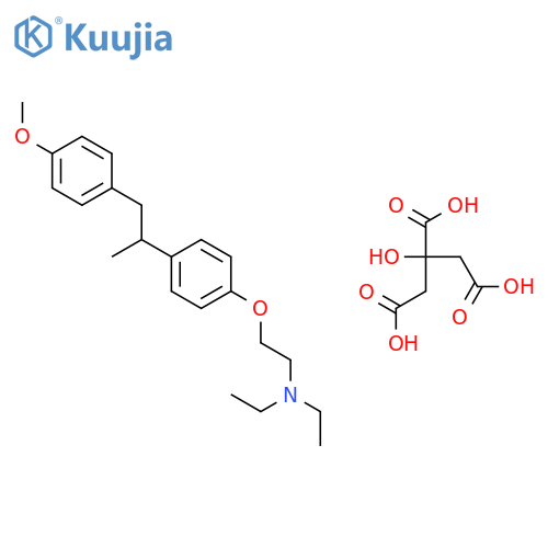 N,N-diethyl-2-{4-[1-(4-methoxyphenyl)propan-2-yl]phenoxy}ethanamine 2-hydroxypropane-1,2,3-tricarboxylate (1:1) structure