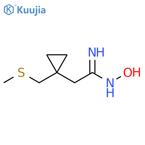 N'-hydroxy-2-{1-(methylsulfanyl)methylcyclopropyl}ethanimidamide structure