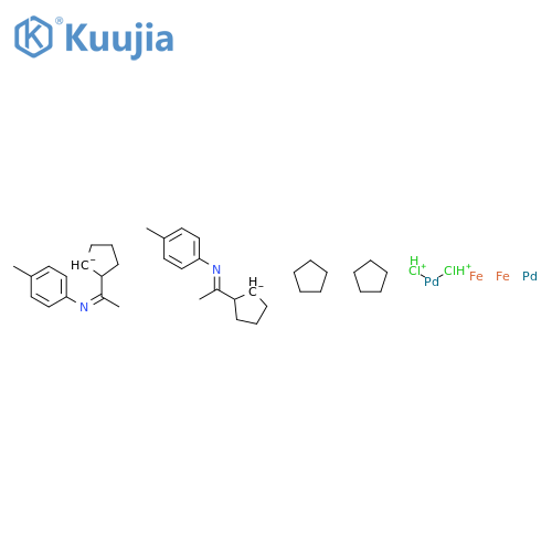 Palladium, di-m-chlorobis[2-[1-[(4-methylphenyl)imino-kN]ethyl]ferrocenyl-kC]di- structure