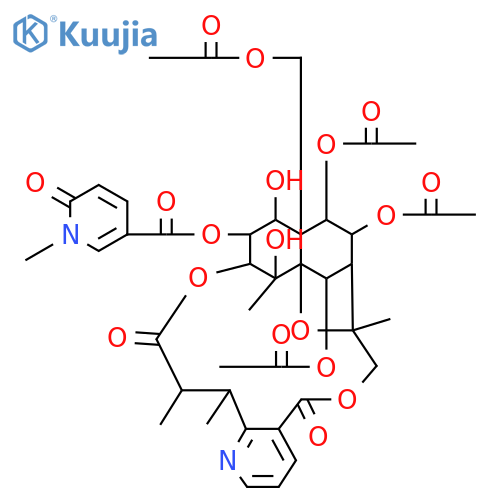 3-Pyridinecarboxylicacid, 1,6-dihydro-1-methyl-6-oxo-,(8R,9R,10R,11S,12R,13R,14R,15S,18S,19S,20S,21S,22R)-10,21,22-tris(acetyloxy)-12-[(acetyloxy)methyl]-5,7,8,9,10,12,13,14,15,17,18,19-dodecahydro-13,20-dihydroxy-8,18,19,20-tetramethyl-5,17-dioxo-8,11-epoxy-9,12-ethano-11,15-methano-11H-[1,8]dioxacycloheptadecino[4,3-b]pyridin-14-ylester (9CI) structure